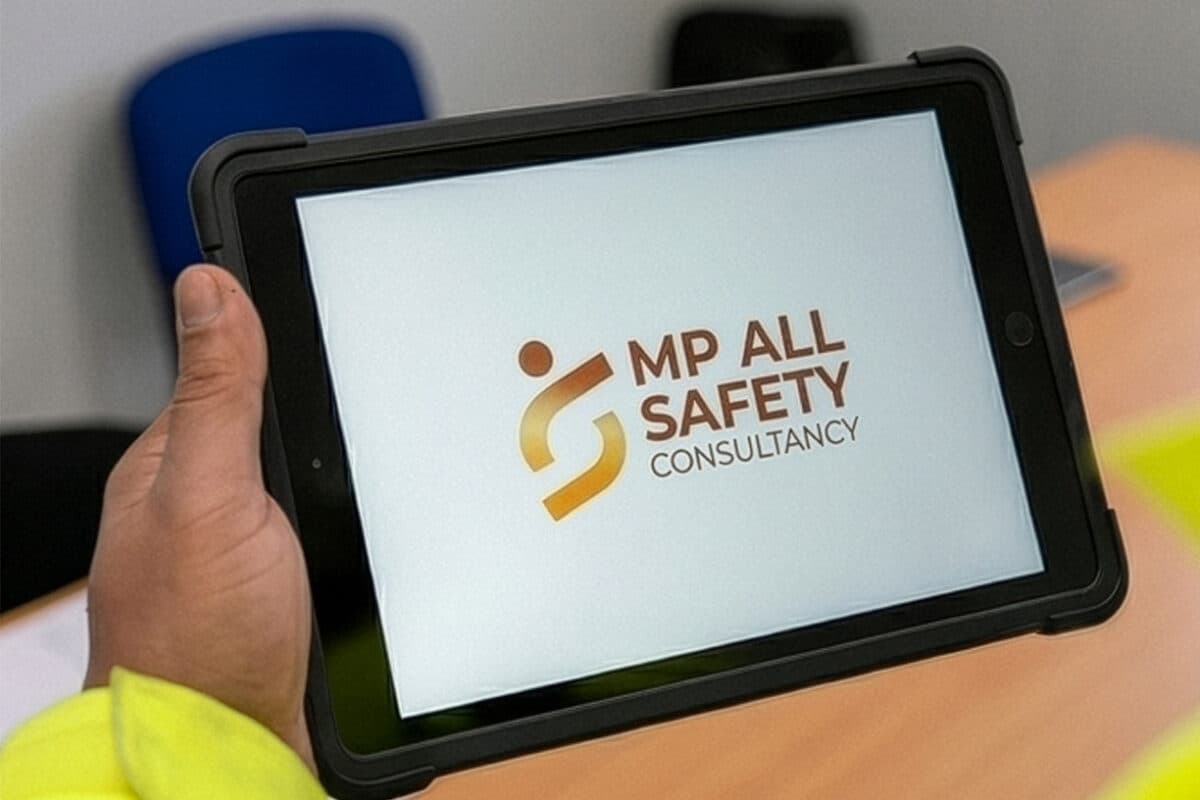 MP All Safety consultancy displayed on a tablet